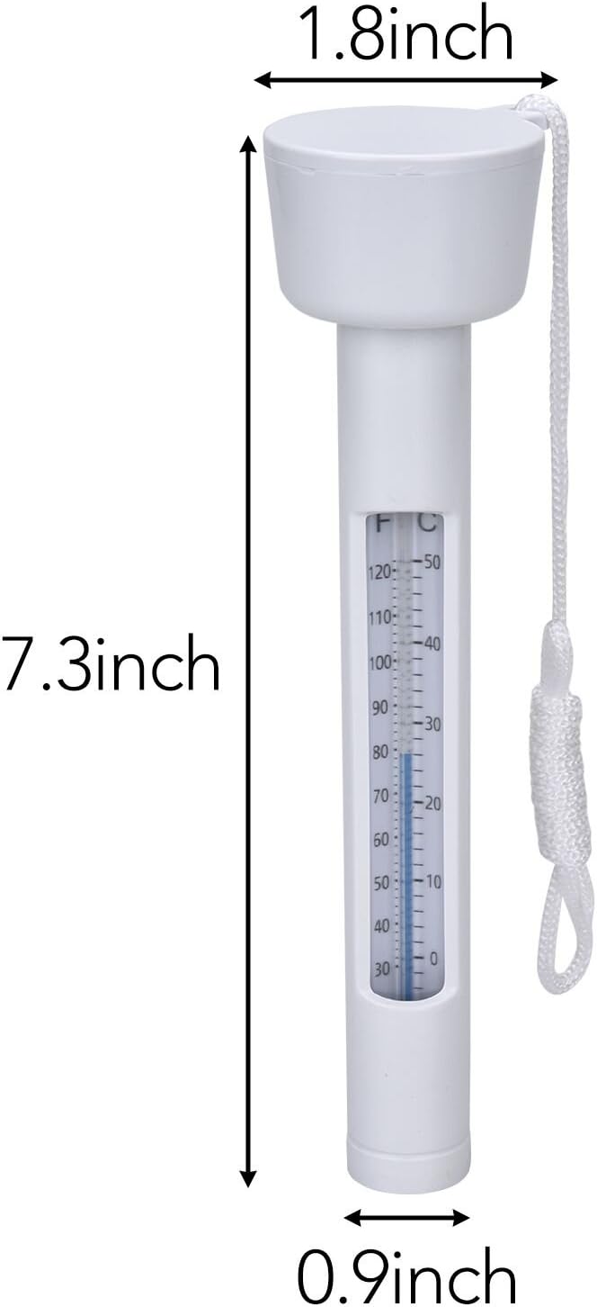 Pool Thermometer for Aquariums, Indoor Pools, Outdoor Water Parks - Easy to Read Water Temperature