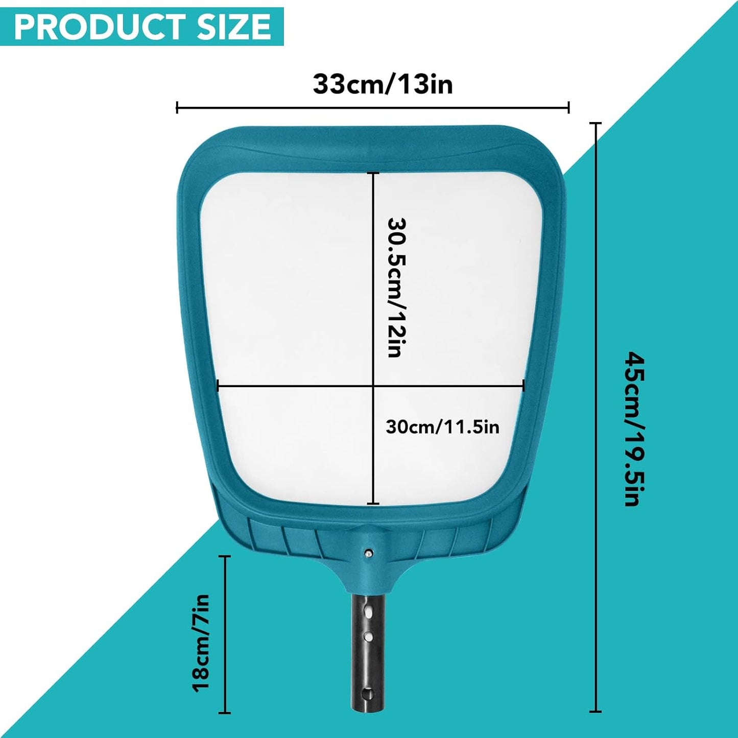 Professional Pool Skimmer Net,Fine Mesh Net Bag,Heavy Duty Swimming Leaf Skimmer Cleaning Tool - Fast Cleaning,Debris Pickup Removal- Fits Standard Swimming Pool Poles