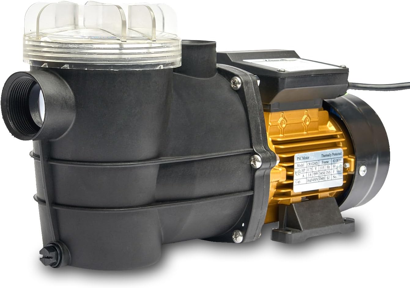 3/4HP 2400GPH Pond DIY Self Primming for Above Ground Swimming Pool Pump w/Strainer Basket 1.5" NPT