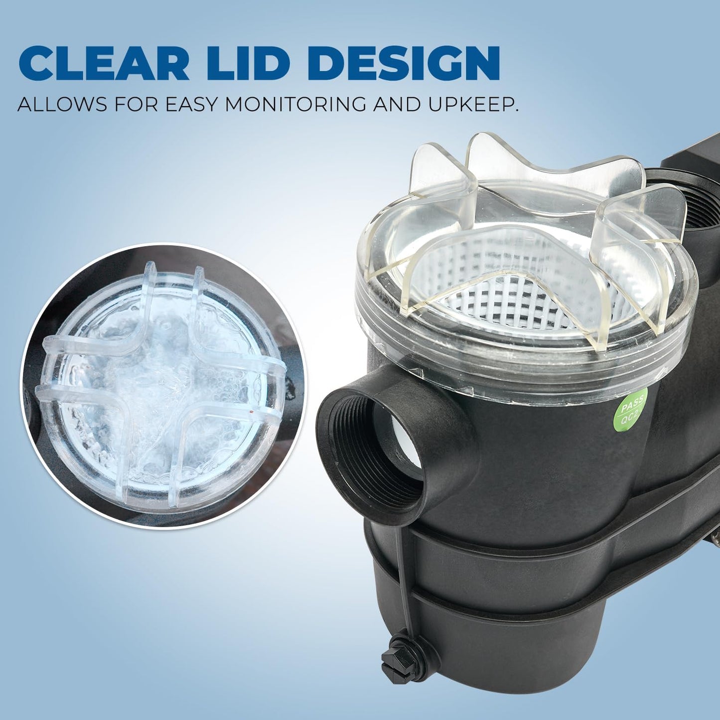 3/4HP 2400GPH Pond DIY Self Primming for Above Ground Swimming Pool Pump w/Strainer Basket 1.5" NPT