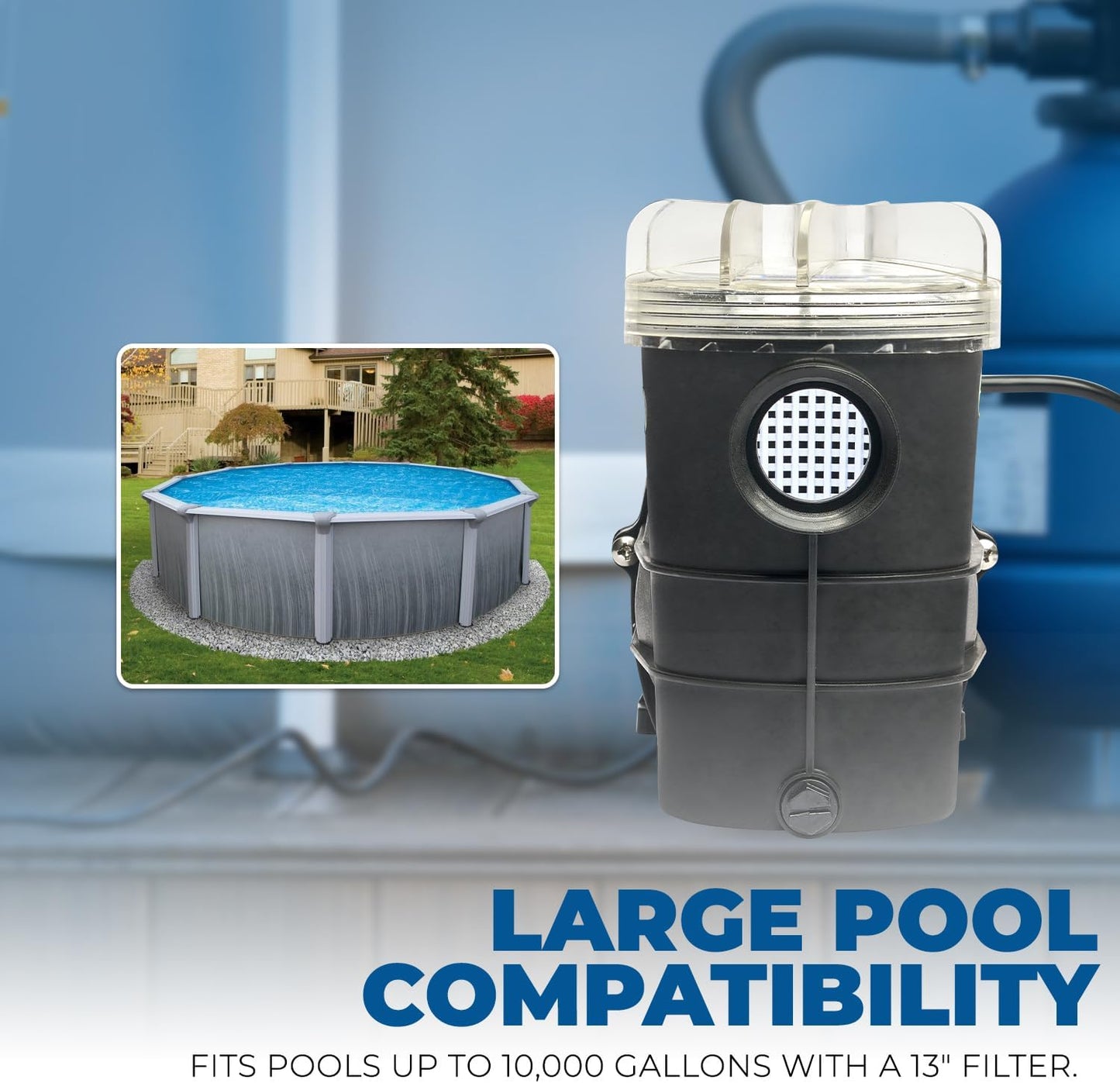 3/4HP 2400GPH Pond DIY Self Primming for Above Ground Swimming Pool Pump w/Strainer Basket 1.5" NPT