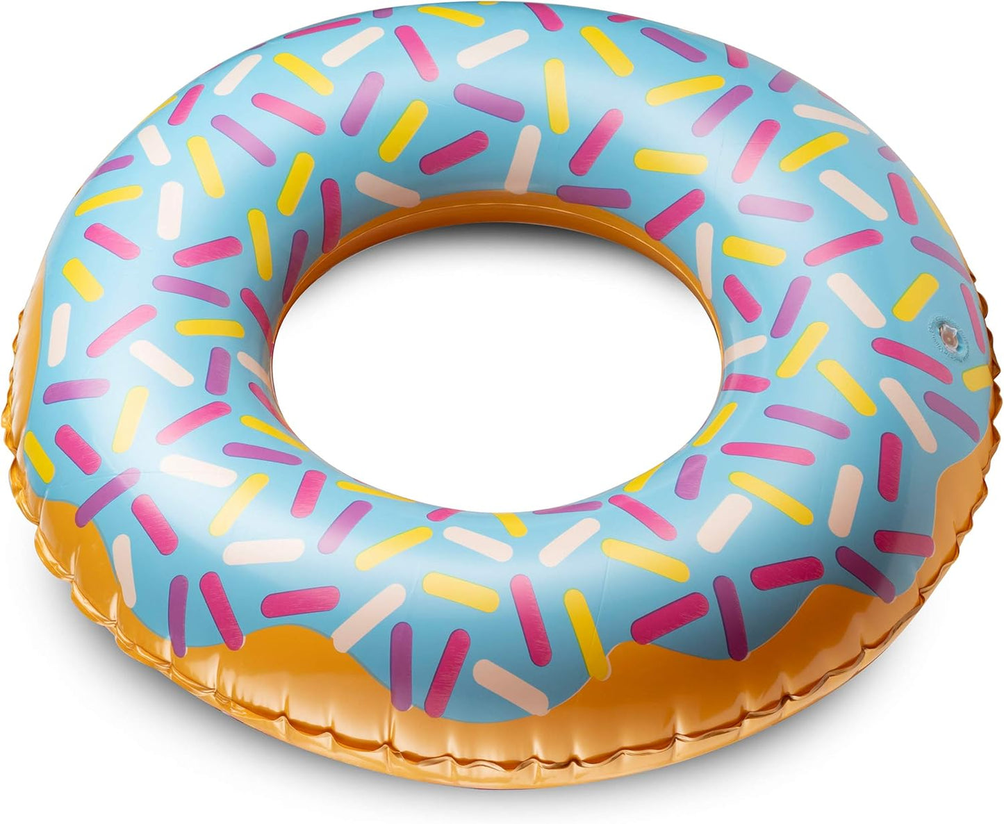 Inflatable Donuts - (Pack of 4) 24 Inch Donut Pool Float for Kids Pool Tube, Assorted Swim Rings with Sprinkles for Pool Floaties, Party Decorations, Giveaways and Kids Party Favors