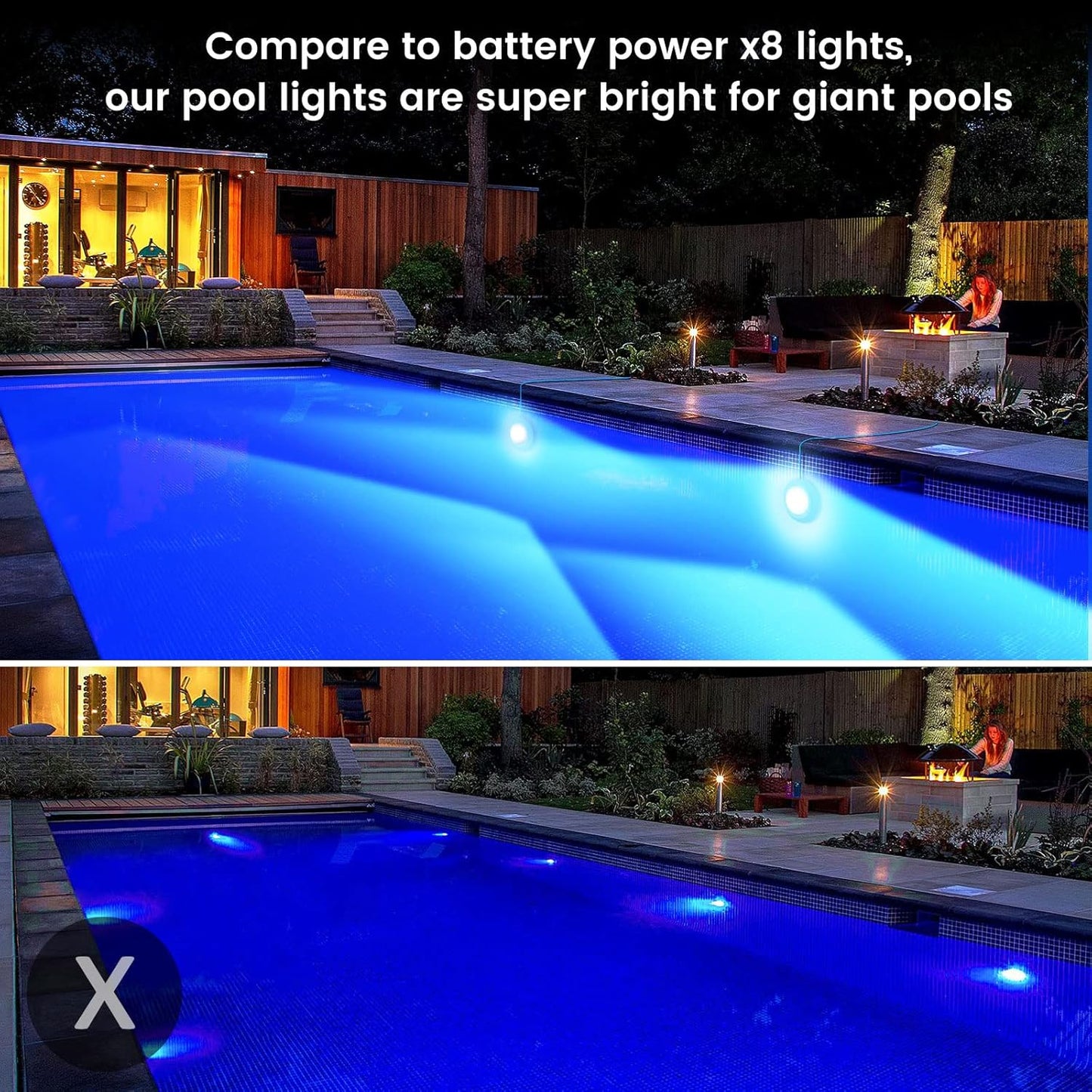 LED Pool Lights, 20W Smart RGB Magnetic Submersible Light with APP Control, 800lm Dimmable, IP68 Waterproof 12V Nicheless Underwater Lights for Inground Aboveground Pools