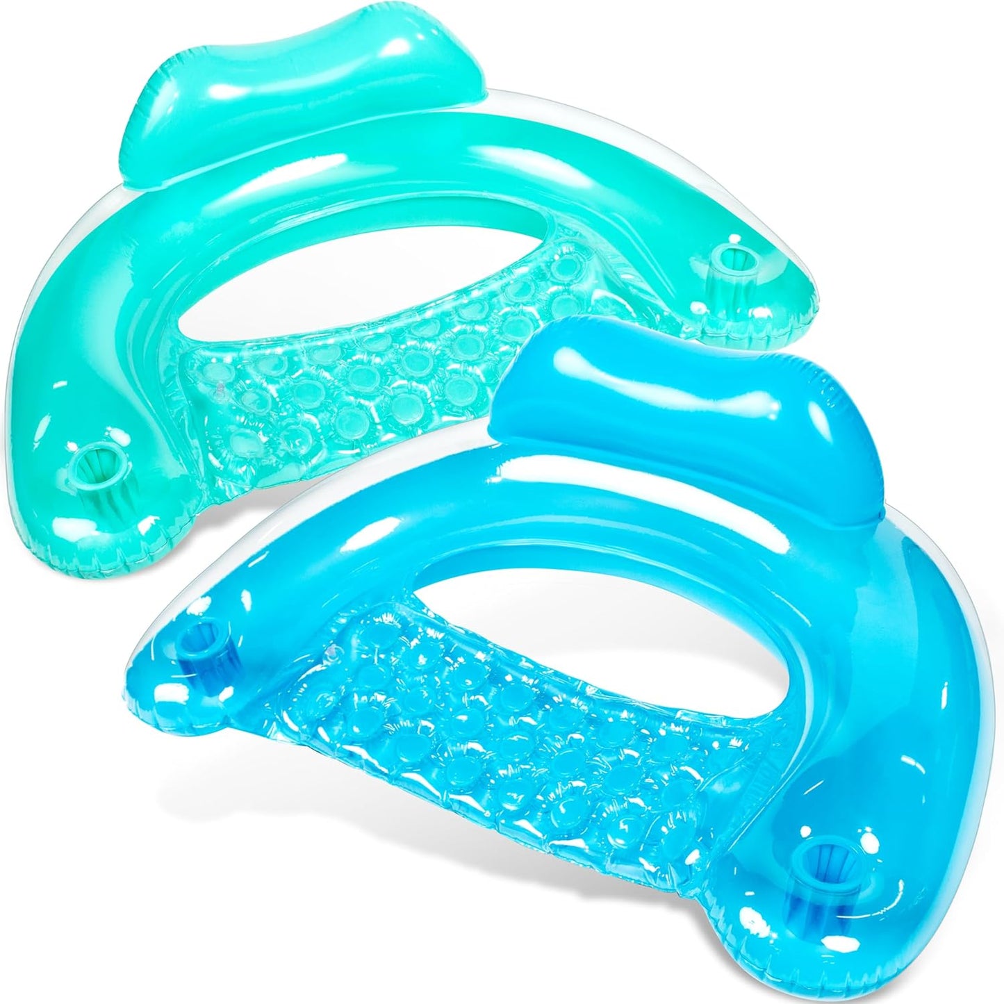 Inflatable Pool Floats Adult,2 Pack Pool Chairs with Cup Holders,Pure Blow up Floats Chair,Hammock Noodle Mat for Relaxing Summer Water Fun Swimming Party Beach